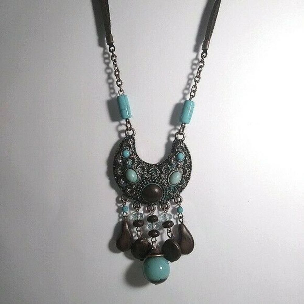Boho Crescent Fringe Necklace